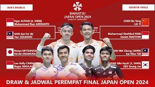 DRAW & JADWAL PEREMPAT FINAL JAPAN OPEN 2024. INDONESIA DOMINASI GANDA PUTRA  #japanopen2024