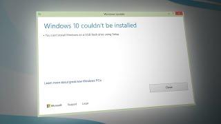 SOLVED You Can’t Install Windows On A USB Flash Drive Using Setup