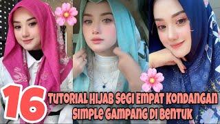 16 Tutorial Hijab Segi Empat Simple Gampang Di Bentuk Anti Ribet  Buat Kondangan dan Formal