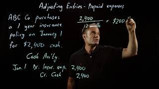 Accounting Fundamentals  Adjusting Entries - Part 1 of 4 Prepaid Expenses