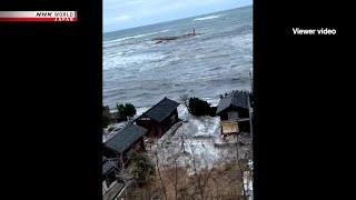 Japan earthquake Video footage of tsunami on January 1ーNHK WORLD-JAPAN NEWS