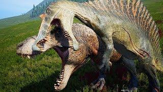 Duelo Jurássico T-Rex Vs Espinossauro Vs Giganotosaurus + Dinossauros The Isle Realismo