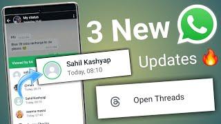 3 Whatsapp new update  status View option whataapp new feature  whatsapp updates 