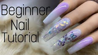 Beginner Nail Tech  How To Encapsulate Loose Gliiter  Nail Tutorial  Not Polish