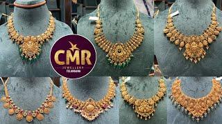 Cmr jewellery lightweight necklace designs with priceGold necklace designsLatest nakshi necklaces