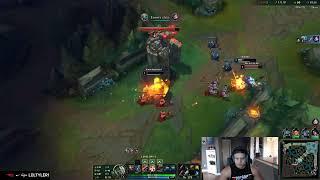 Tyler1 snipes Kog across the map with Dravens ult