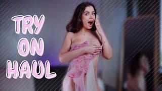 4K See-Through Lingerie Try on Haul  Transparent Clothes & No Bra Trend