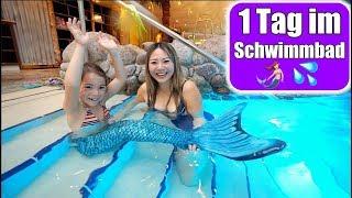 Clara wird Meerjungfrau ‍️ Wasserrutsche 1 Tag im Schwimmbad  Familienleben VLOG  Mamiseelen