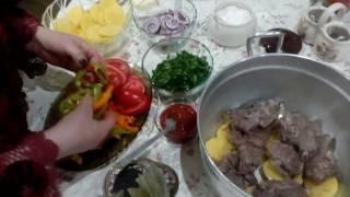 ՀԱՅԿԱԿԱՆ ԽԱՇԼԱՄԱ շերտավորՍԱԹԵՆԻԿԻ -ХАШЛАМА по Армянски-KHASHLAMASatenik Cooking SHow in Armenian