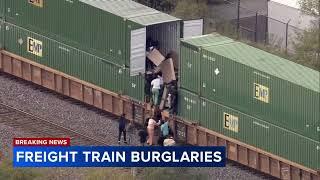 Thieves loot boxes from freight train on West Side Chicago police say