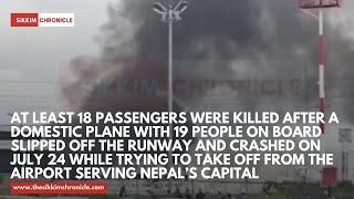 At least 18 passengers were killed after a domestic plane with 19 people on board slipped off the