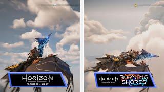 Horizon Forbidden West VS Burning Shores  Upgrade Graphics Comparison