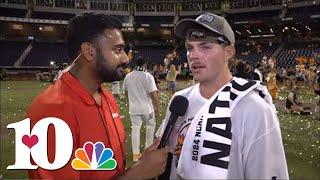 Cal Stark speaks after CWS National Championship win