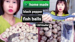 Fish balls black pepper soup yummyBikin cilok ikan kuah ala dewi