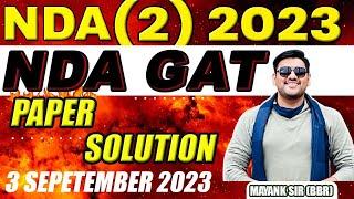 UPSC NDA 2023 GAT Paper 2 Answer Key  NDA 2023 GAT Paper Solution  GAT Question paper