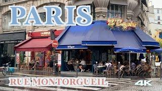 Paris France  Summer 2023 - Rue Montorgueil - 4K HDR Walking Tour