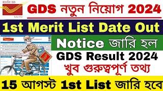 GDS Result 2024 Date Declared  GDS 1st Merit List 2024  GDS Vacancy 2024  GDS 