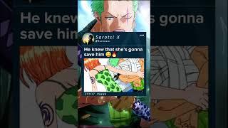 He knew that she is gonna save him #Nami #Zoro #Onepiece