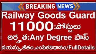 Railway Goods Guard Recruitment 2024  Degree based govt jobs  RRB NTPC Upcoming notification2024