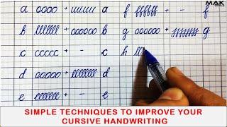 Trick to practice Small cursive handwriting letters a-z  Improve and write cursive letters easily