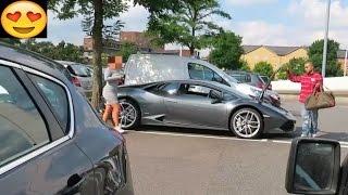 شاهد رد فعل البنت عندما تتقابل مع شاب معه سيارة لامبورجيني  مترجم  lamborghini gold digger prank