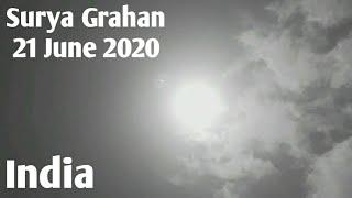 Surya Grahan 21 June 2020 India  Solar Eclipse 2020 Surya Grahan Video  Ring of Fire सूर्य ग्रहण