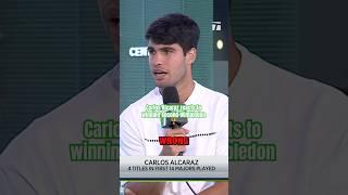 Alcaraz REACTS to second Wimbledon title  #carlosalcaraz #tennisplayer