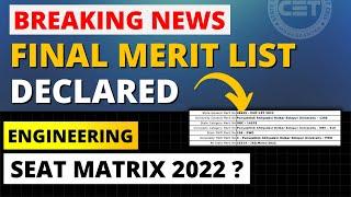 Final Merit List Declared Officially  Seat Matrix ? How To Check Final Merit List ? Engineering