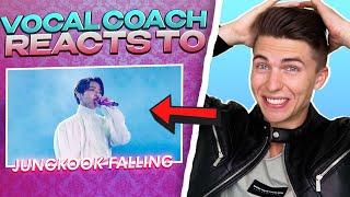 Reaction BTS Jungkook - Falling Cover  Vocal Coach Justin Reacts