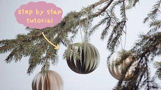 How To Make - Scandinavian Paper Ball Christmas Tree Ornament  DIY Tutorial