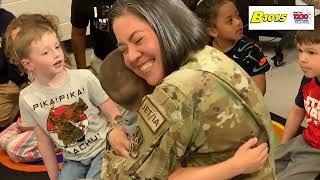 Reunited in Stafford  Air Force mom back from deployment surprises her kids