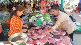 Market show Pregnant mom buy pork and bamboo shoot for cooking - Countryside life TV