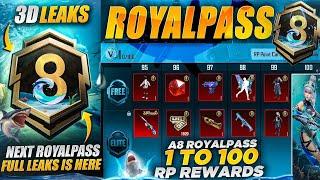 A8 Royal Pass 1 To 100 RP 3D Leaks Is Here  Upgrade 5 Guns & Free Vehicle Skin  PUBGM