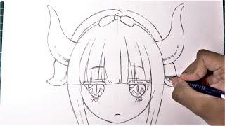 How TO Draw A Dragon LoLi - kanna kobayashi  Easy Drawing Tutorial