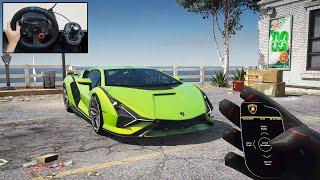 2020 Lamborghini Sian  POV Drive - GTA 5 Steering Wheel - Logitech G29 Gameplay