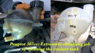 Peugeot 307cc Extremely satisfying job of cleaning the coolant tank.