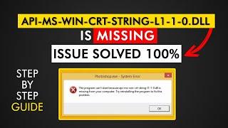 api-ms-win-crt-string-l1-1-0.dll Missing Error Solved  Adobe Photoshop api-ms missing error