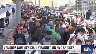 New York City BANS vendors from Brooklyn Bridge but they quickly adapted  NBC New York