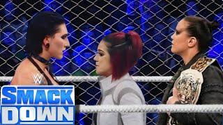 WWE - Rhea Ripley Vs. Bayley Vs. Shayna Baszler - Hell In A Cell Match  WWE July 5 2024