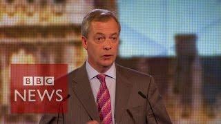 Moment Nigel Farage challenged the audience - BBC News