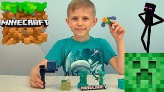 МАЙНКРАФТ Игрушки Стив Алекс Крипер Эндермен. MineCraft Toys Steve Alex Enderman and Creeper