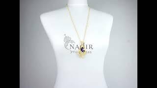 Large Petals Heart Pendant w long Traditional Necklace 925 Sterling Silver w Gold Bath & Enamel