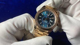 I bought a replica RoseG Rolex Skydweller on DHGATE - 4k* UnboxingReview