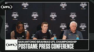 San Antonio Brahmas UFL Championship postgame press conference  United Football League