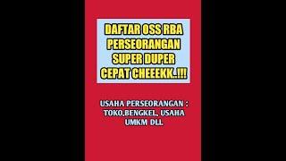 DAFTAR AKUN OSS RBA PERSEORANGAN SUPER CEPAT #Shorts