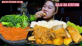 MUKBANG GULAI IGA KENTANG.. MAKAN MALAM DITEMANI KUCING‼️