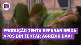 BBB 24 Produção tenta separar briga após Bin tentar agredir Davi