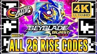 ALL 26 BEYBLADE BURST RISE QR CODES WAVES 1+2 TODOS BEYBLADE BURST RISE APP QR CODES