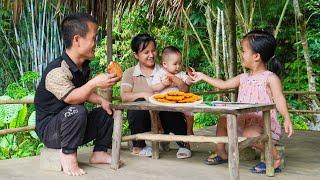 Dwarf family primitive life garden renovation and making sweet potato cakes on a rainy day