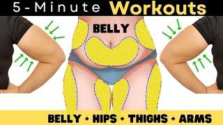 5 Minute Slimdown LOSE ARM FAT + BELLY FAT + THIGH FAT  ANYONE CAN DO IT